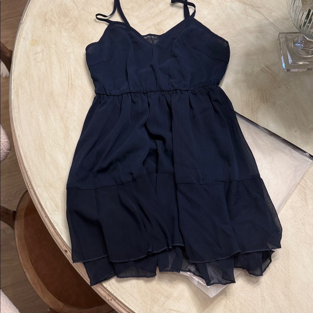 Commense Navy Blue Ruffled Dress - Picture 4 of 5